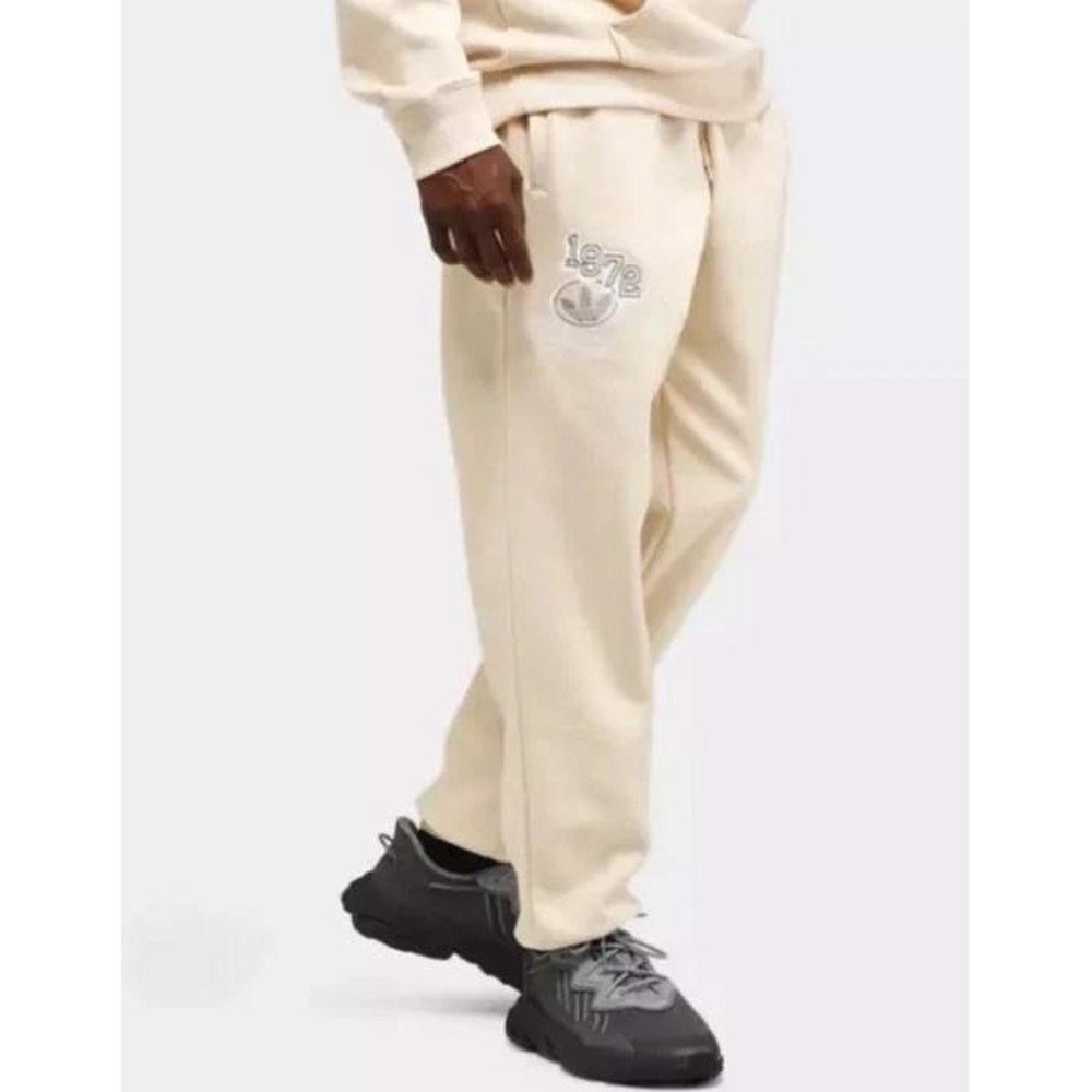 Adidas Originals Mens 1972 Chenille Patch Sweatpants Beige Joggers XXL New